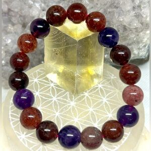 Super Seven 12MM Beaded Stretch Bracelet